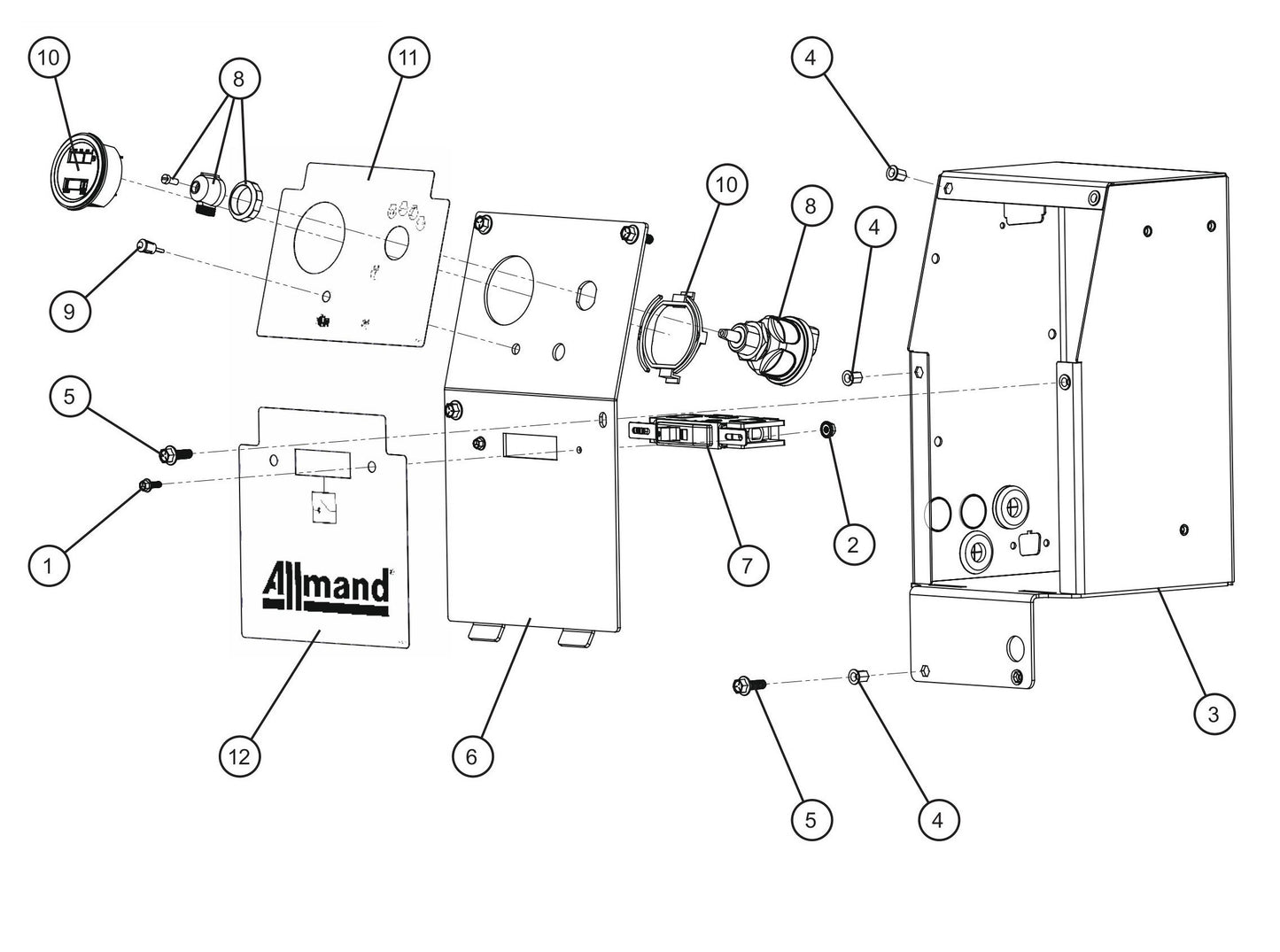 Control Box and Control Panel Assembly Parts for GR-Series Night-Lite Liquid-Cooled CM Light Tower By Allmand