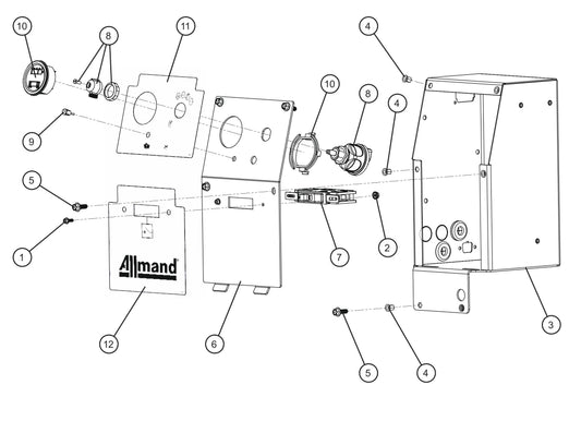 Control Box and Control Panel Assembly Parts for GR-Series Night-Lite Liquid-Cooled CM Light Tower By Allmand