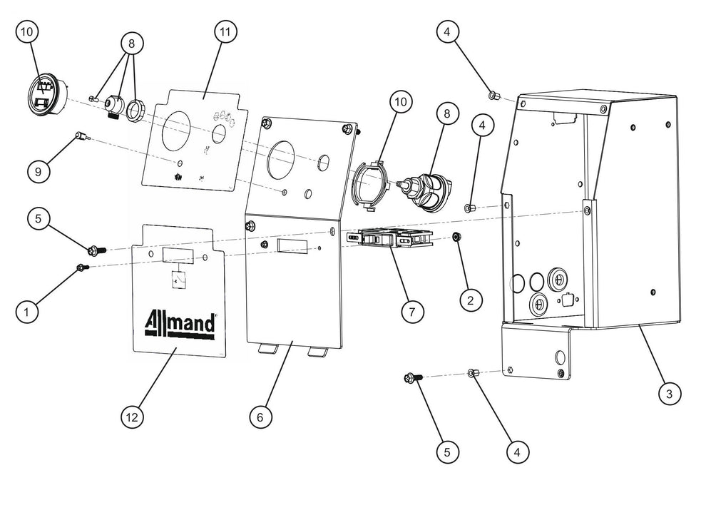 Control Box and Control Panel Assembly Parts for GR-Series Night-Lite Liquid-Cooled CM Light Tower By Allmand