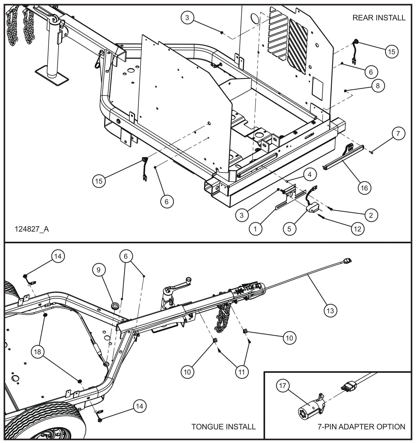 Trailer Lighting Assembly Parts for GR-Series Night-Lite Liquid-Cooled CM Light Tower By Allmand