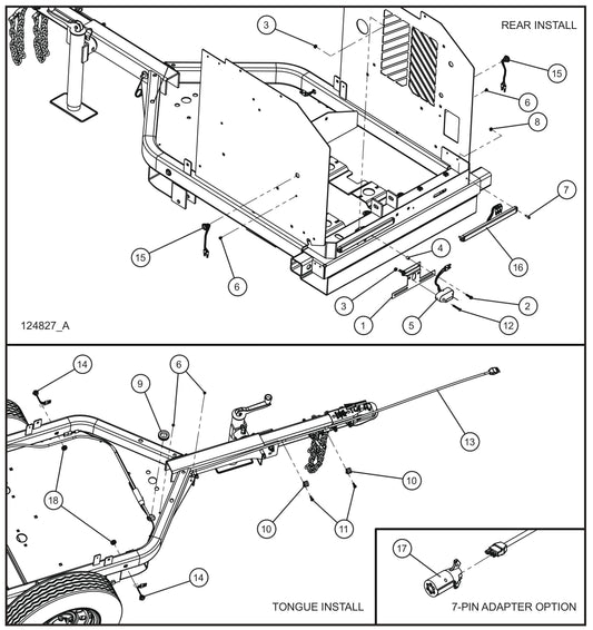 Trailer Lighting Assembly Parts for GR-Series Night-Lite Liquid-Cooled CM Light Tower By Allmand
