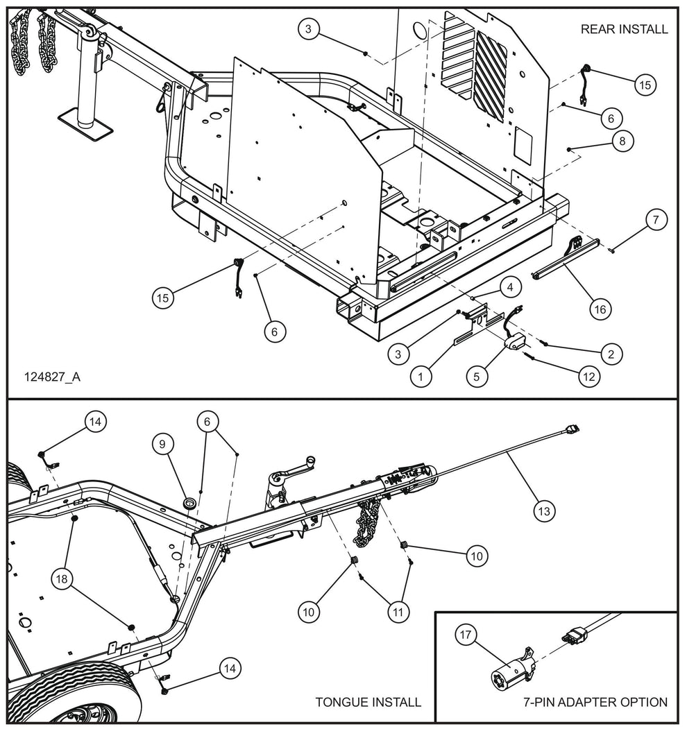 Trailer Lighting Assembly Parts for GR-Series Night-Lite Liquid-Cooled CM Light Tower By Allmand