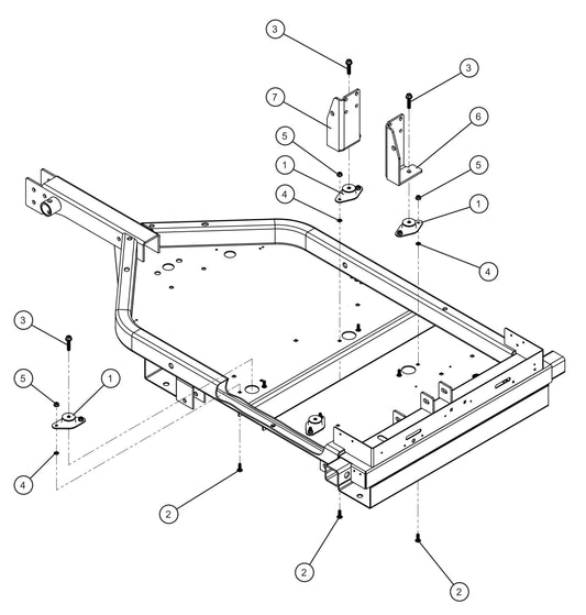 Engine and Generator Mounting Assembly Parts for GR-Series Night-Lite Liquid-Cooled CM Light Tower By Allmand