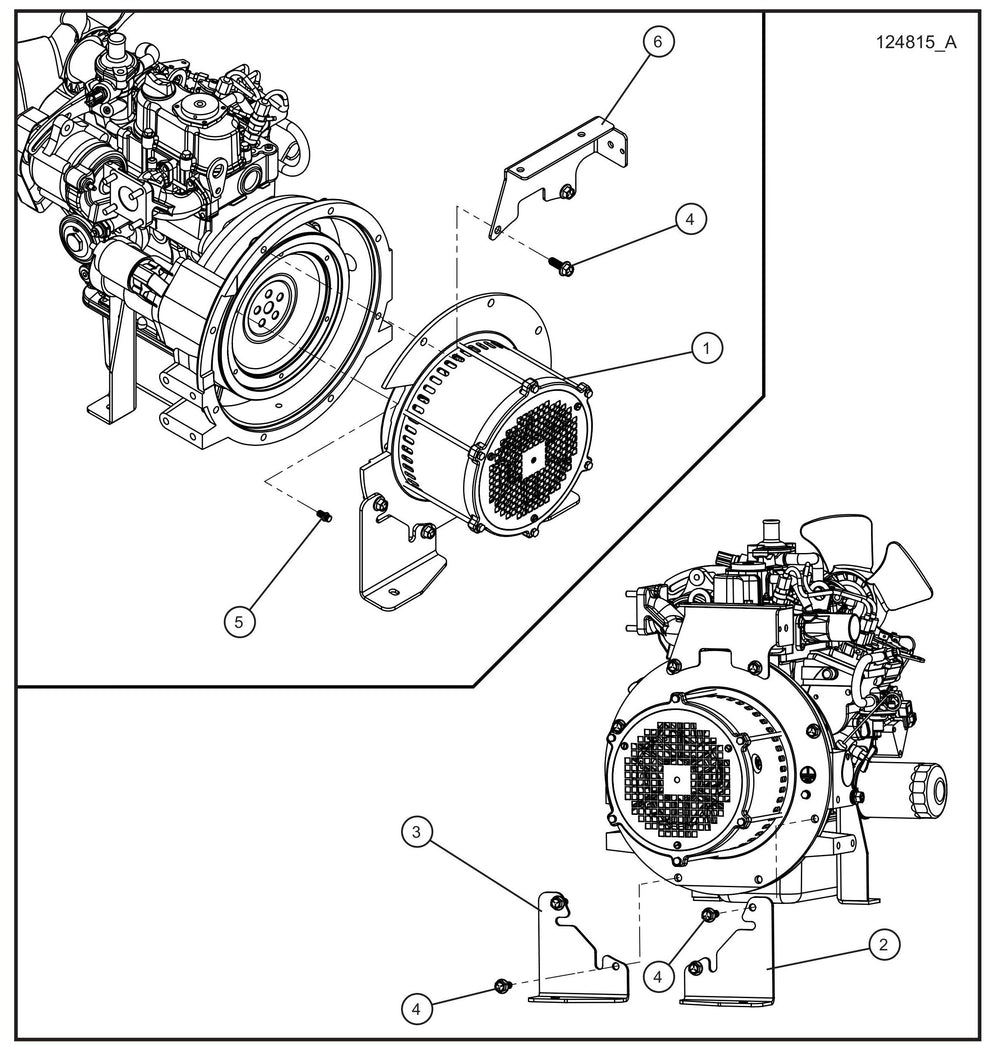 Marathon 1.4kW 60Hz Generator Assembly Parts for GR-Series Night-Lite Liquid-Cooled CM Light Tower By Allmand