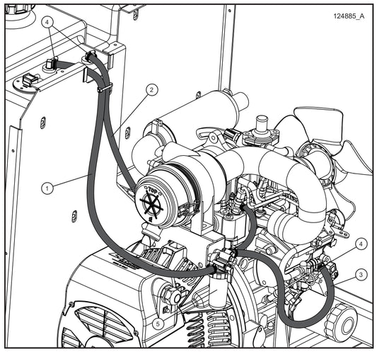Fuel Lines Assembly Parts for GR-Series Night-Lite Liquid-Cooled CM Light Tower By Allmand