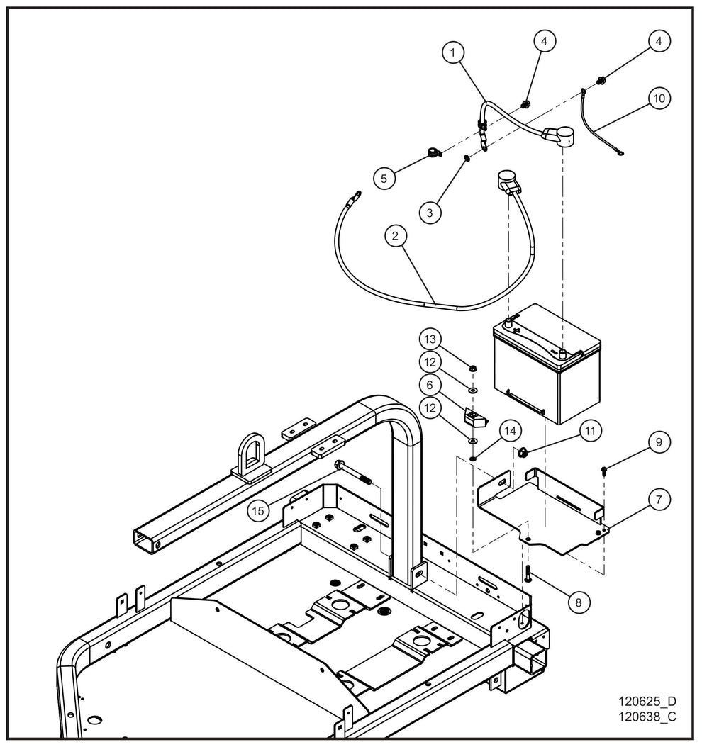 Battery Group Assembly Parts for GR-Series Night-Lite Liquid-Cooled CM Light Tower By Allmand