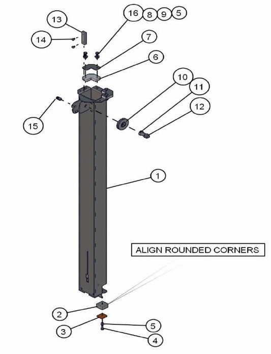 Section 5 Hydraulic Tower Assembly Parts V-Series SE Power Night-Lite Pro (0001PROV10SE TO 9999PROV11SE) by Allmand
