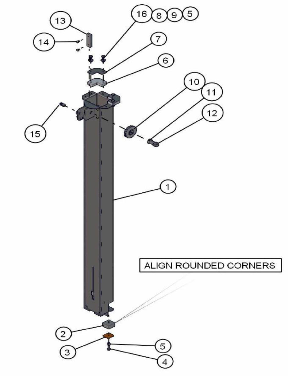 Section 5 Hydraulic Tower Assembly Parts V-Series SE Power Night-Lite Pro (0001PROV10SE TO 9999PROV11SE) by Allmand
