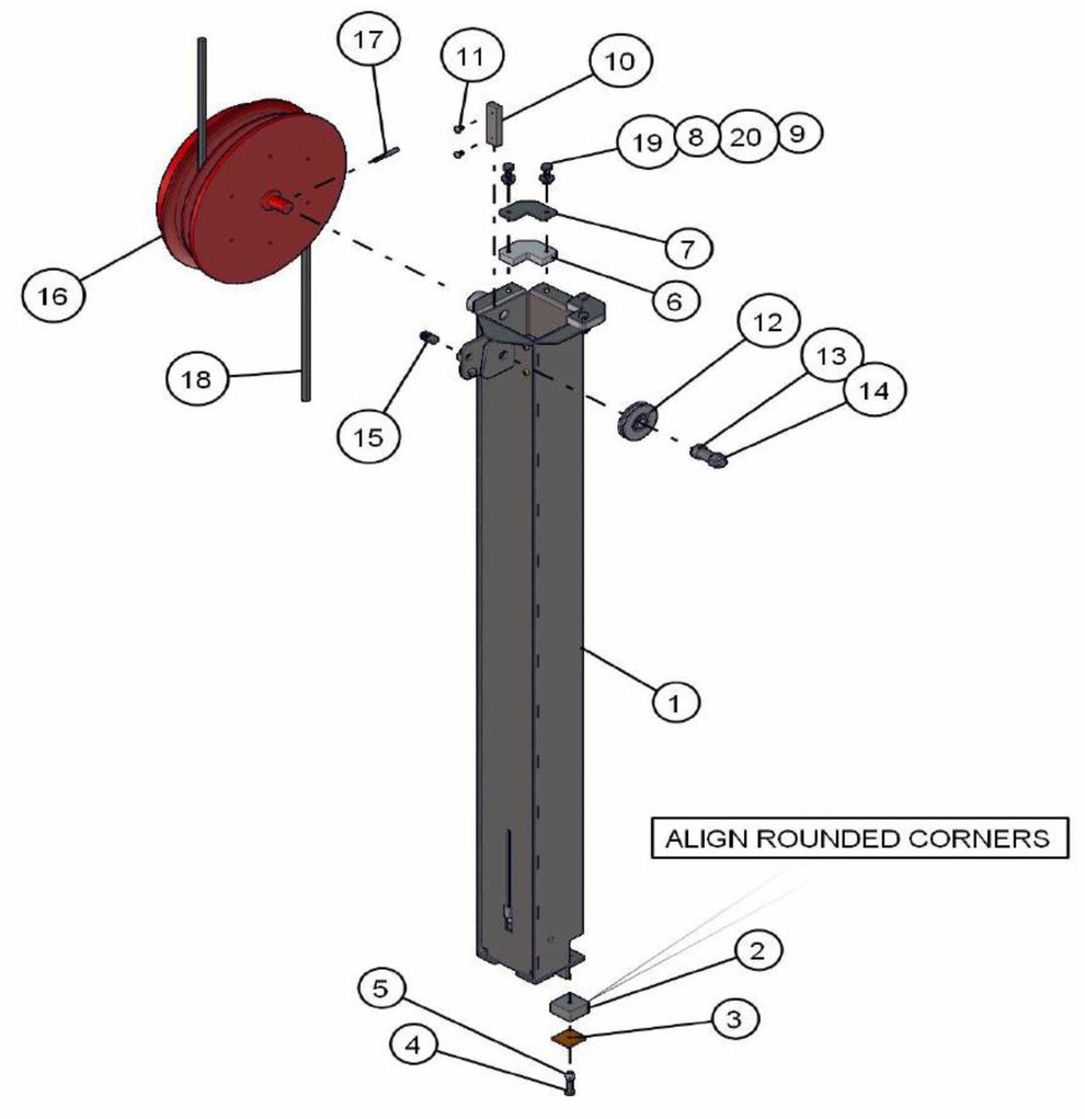 Section 4 Hydraulic Tower Assembly Parts V-Series SE Power Night-Lite Pro (0001PROV10SE TO 9999PROV11SE) by Allmand