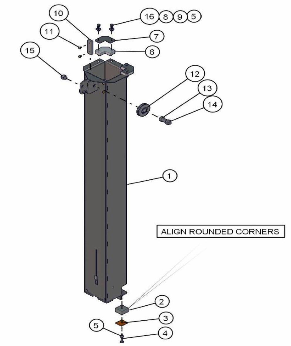 Section 3 Hydraulic Tower Assembly Parts V-Series SE Power Night-Lite Pro (0001PROV10SE TO 9999PROV11SE) by Allmand