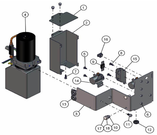Hydraulic Pump Assembly Parts V-Series SE Power Night-Lite Pro (0001PROV10SE TO 9999PROV11SE) by Allmand