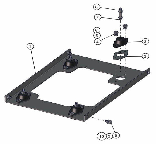 Engine Mounting Plate Assembly Parts V-Series SE Power Night-Lite Pro (0001PROV10SE TO 9999PROV11SE) by Allmand