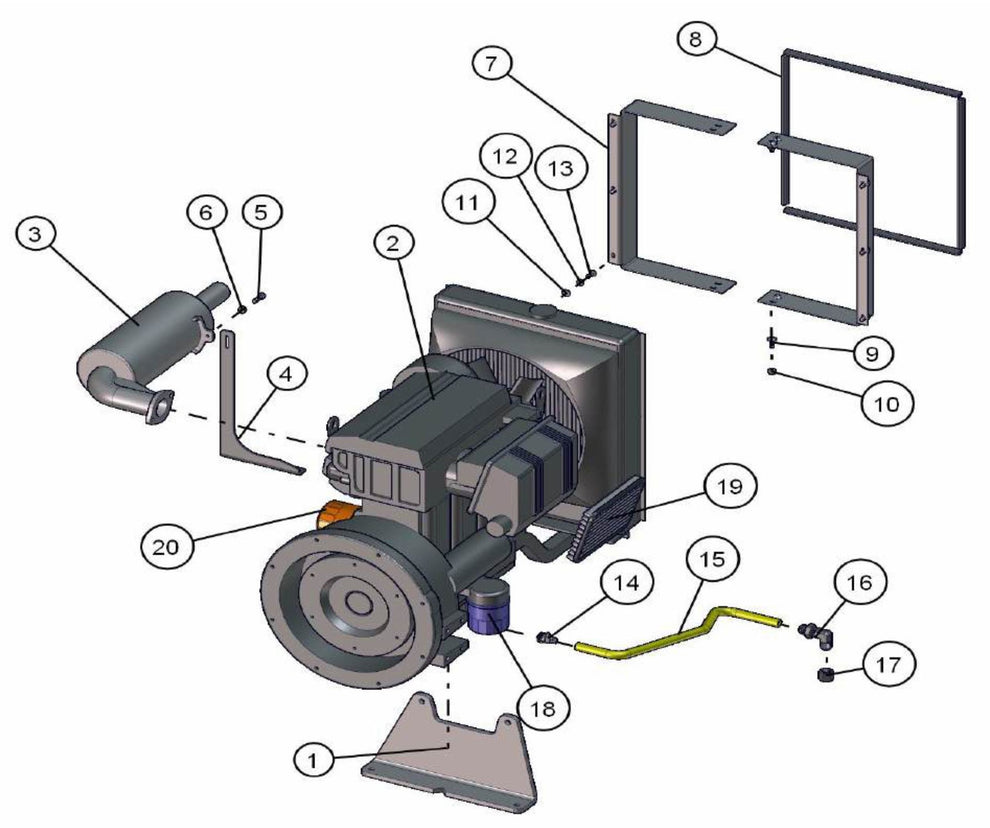 Lombardini Engine Assembly Parts V-Series SE Power Night-Lite Pro (0001PROV10SE TO 9999PROV11SE) by Allmand