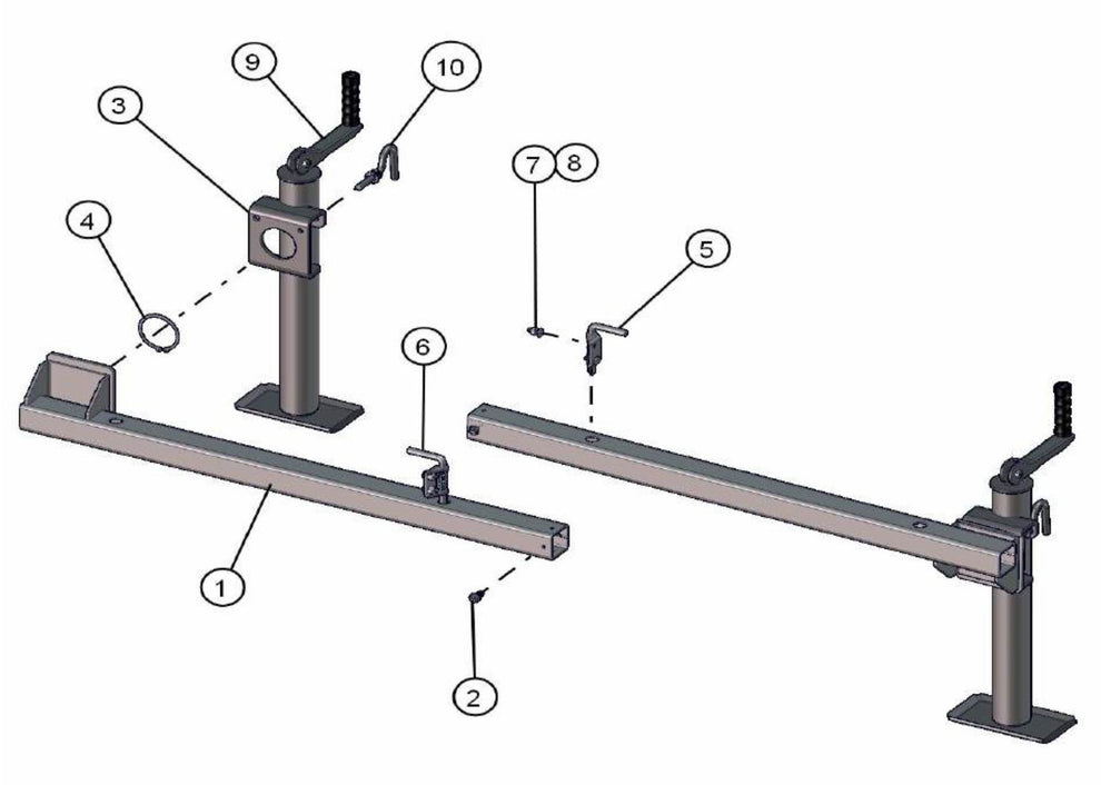 Outriggers Assembly Parts V-Series SE Power Night-Lite Pro (0001PROV10SE TO 9999PROV11SE) by Allmand