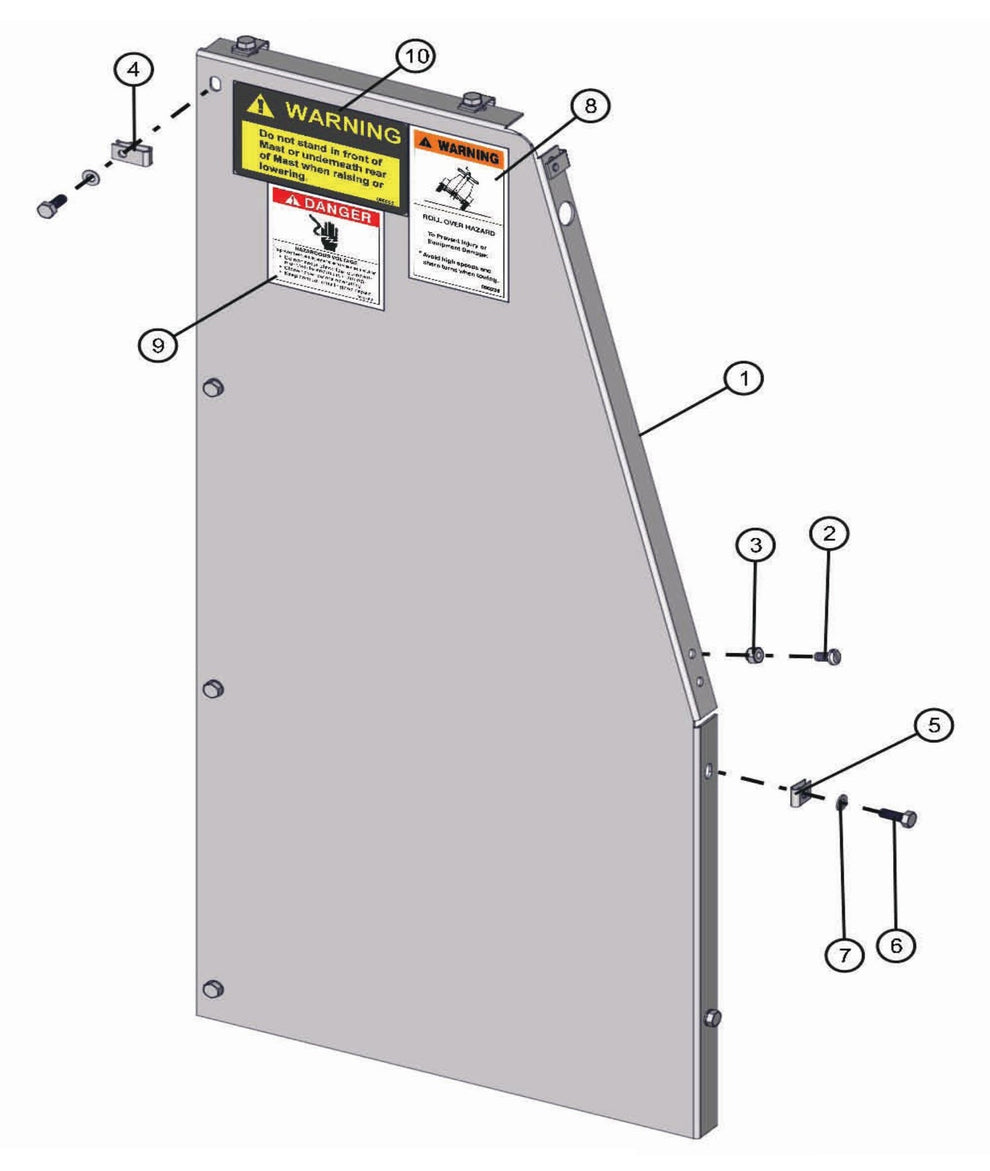 Left Front Panel Assembly Parts for Night-Lite Pro Laydown (0001PRO02 TO 9999PRO11) by Allmand