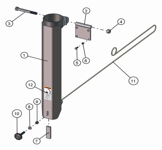 Manual Laydown Tower Pivot Section Assembly Parts for Night-Lite Pro Laydown (0001PRO02 TO 9999PRO11) by Allmand