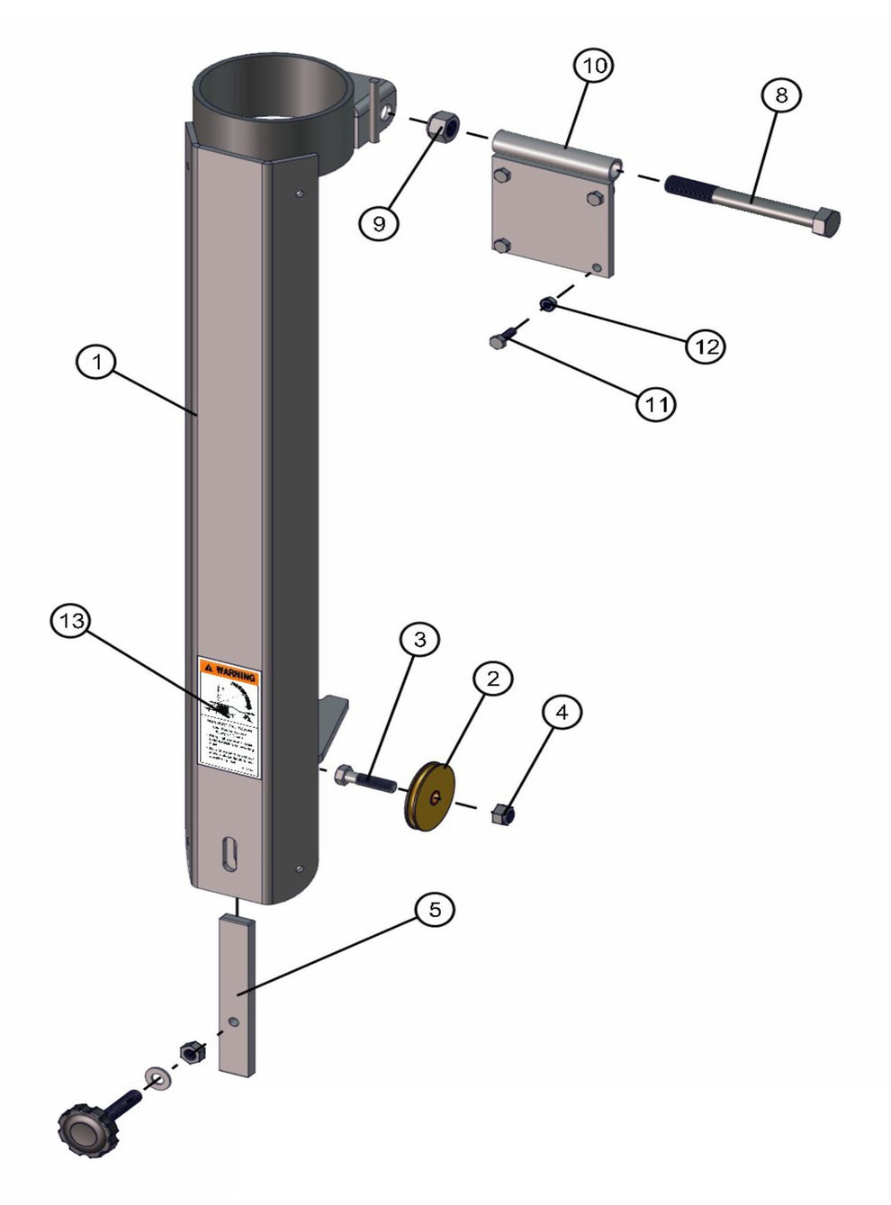 Electric Laydown Tower Pivot Section Assembly Parts for Night-Lite Pro Laydown (0001PRO02 TO 9999PRO11) by Allmand
