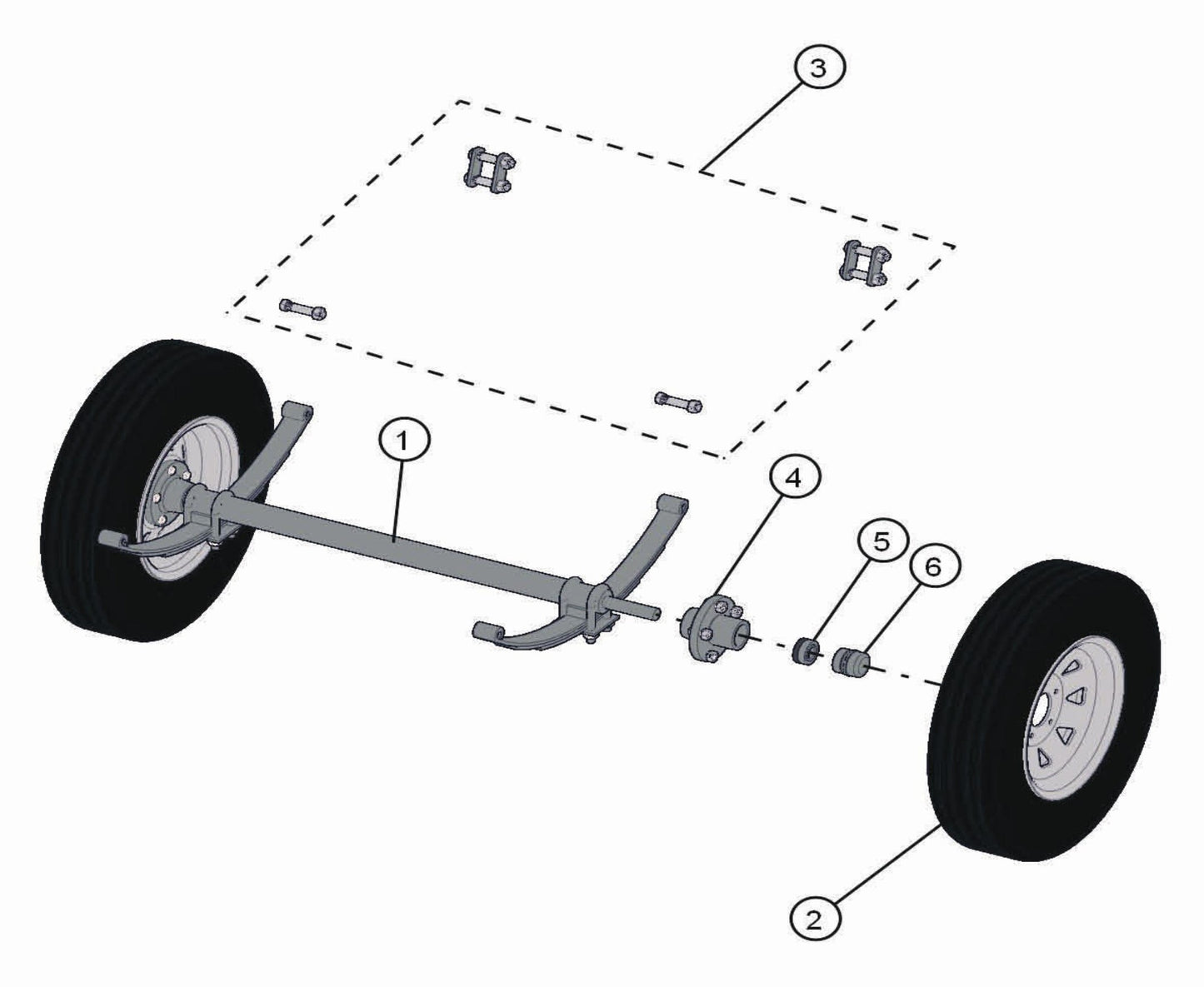 Axle Assembly Parts for Night-Lite Pro Laydown (0001PRO02 TO 9999PRO11) by Allmand