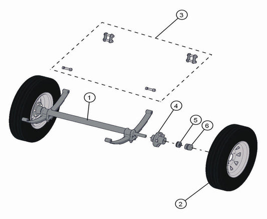 Axle Assembly Parts for Night-Lite Pro Laydown (0001PRO02 TO 9999PRO11) by Allmand