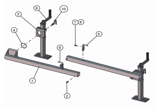 Outriggers Assembly Parts for Night-Lite Pro Laydown (0001PRO02 TO 9999PRO11) by Allmand