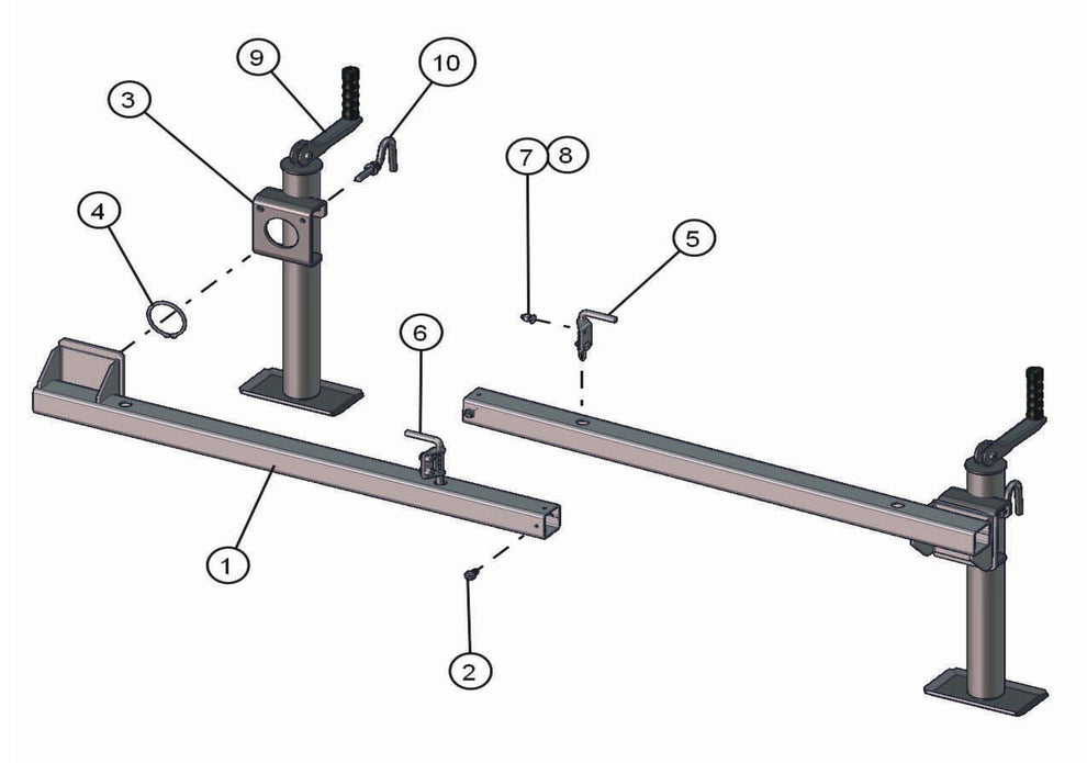 Outriggers Assembly Parts for Night-Lite Pro Laydown (0001PRO02 TO 9999PRO11) by Allmand