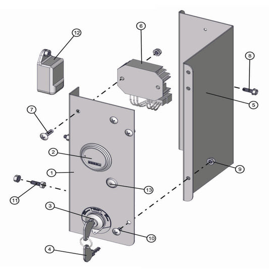 Cat Control Panel Manual Winch Assembly Parts for Night-Lite Pro Laydown (0001PRO02 TO 9999PRO11) by Allmand