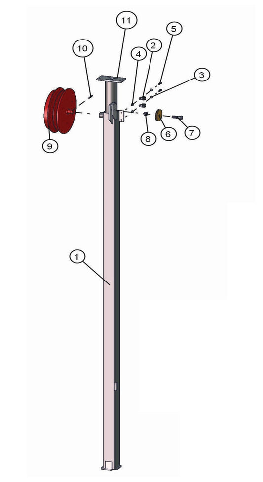 Electric Laydown Tower Section 2 & 3 Assembly Parts for LD-Series 50 & 60Hz Night Light Pro II by Allmand