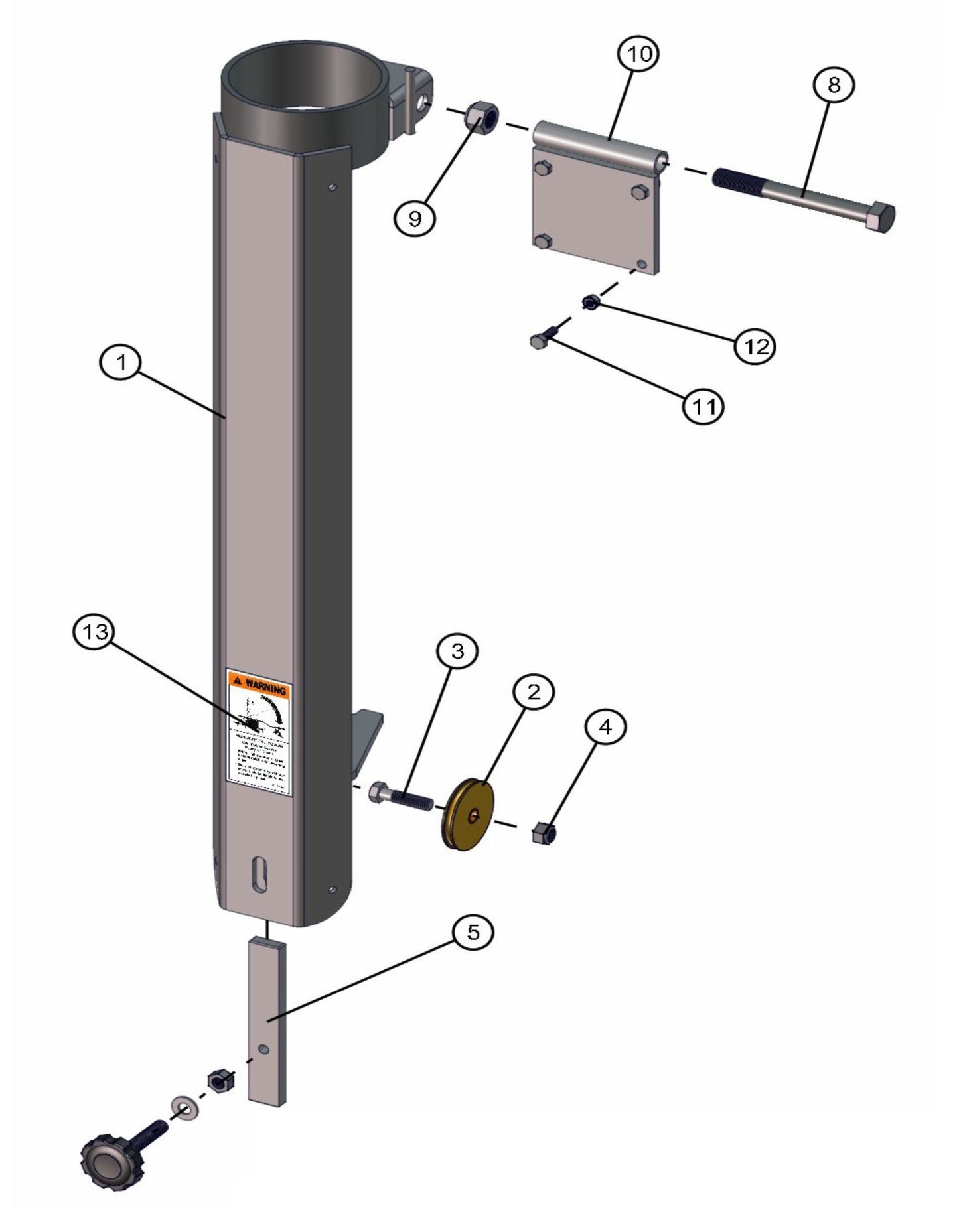 Electric Laydown Tower Pivot Section Assembly Parts for LD-Series 50 & 60Hz Night Light Pro II by Allmand