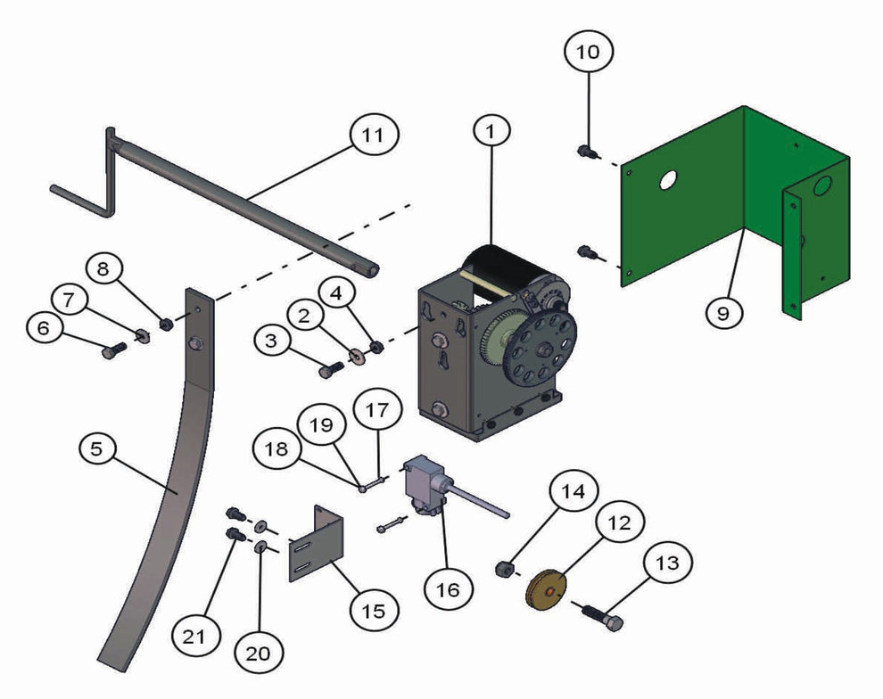 Electric Laydown Tower Winch Assembly Parts for LD-Series 50 & 60Hz Night Light Pro II by Allmand