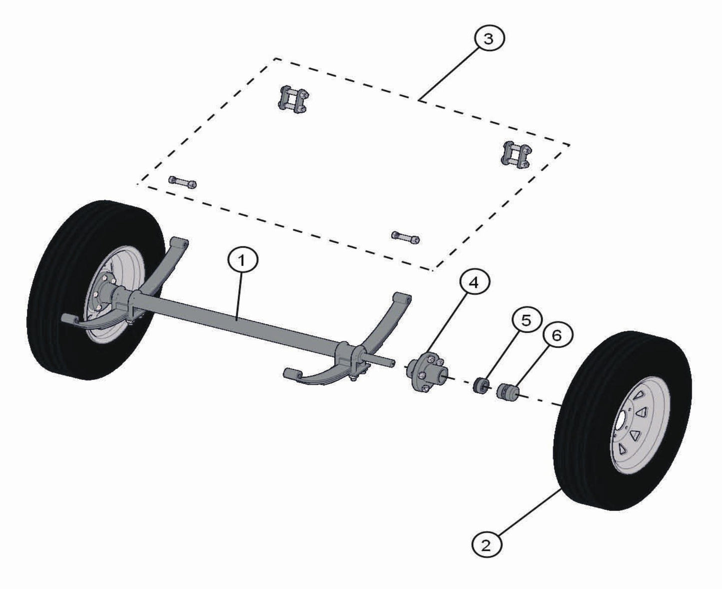 Axle Assembly Parts for LD-Series 50 & 60Hz Night Light Pro II by Allmand