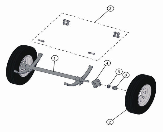 Axle Assembly Parts for LD-Series 50 & 60Hz Night Light Pro II by Allmand