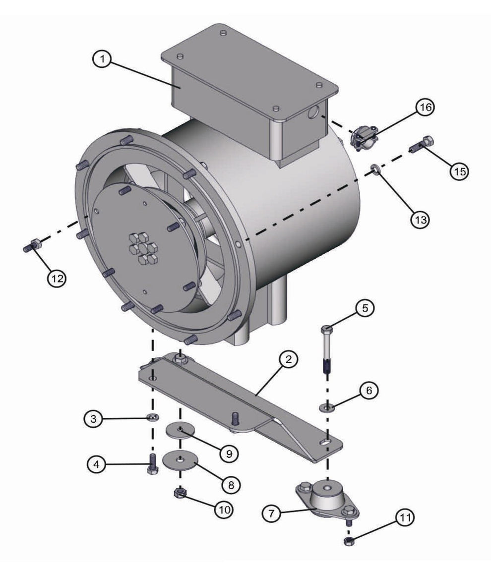 Marathon Generator Assembly Parts for LD-Series 50 & 60Hz Night Light Pro II by Allmand