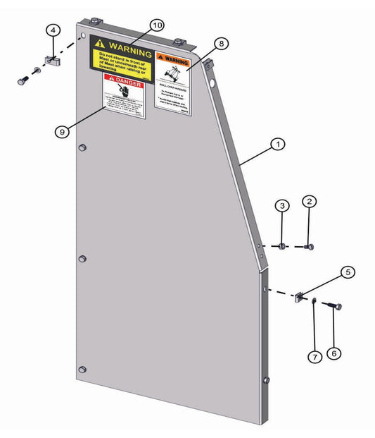 Left Front Panel Assembly Parts for LD-Series 50 & 60Hz Night Light Pro II by Allmand