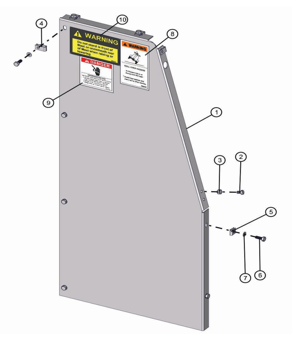 Left Front Panel Assembly Parts for LD-Series 50 & 60Hz Night Light Pro II by Allmand
