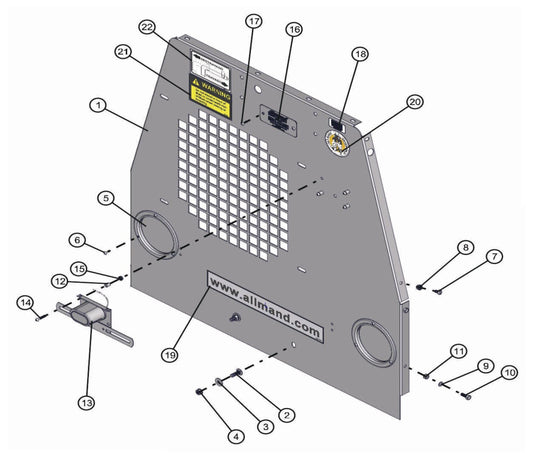Rear Panel Assembly Parts for LD-Series 50 & 60Hz Night Light Pro II by Allmand