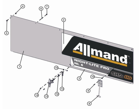 Left Side Door Panel Assembly Parts for LD-Series 50 & 60Hz Night Light Pro II by Allmand