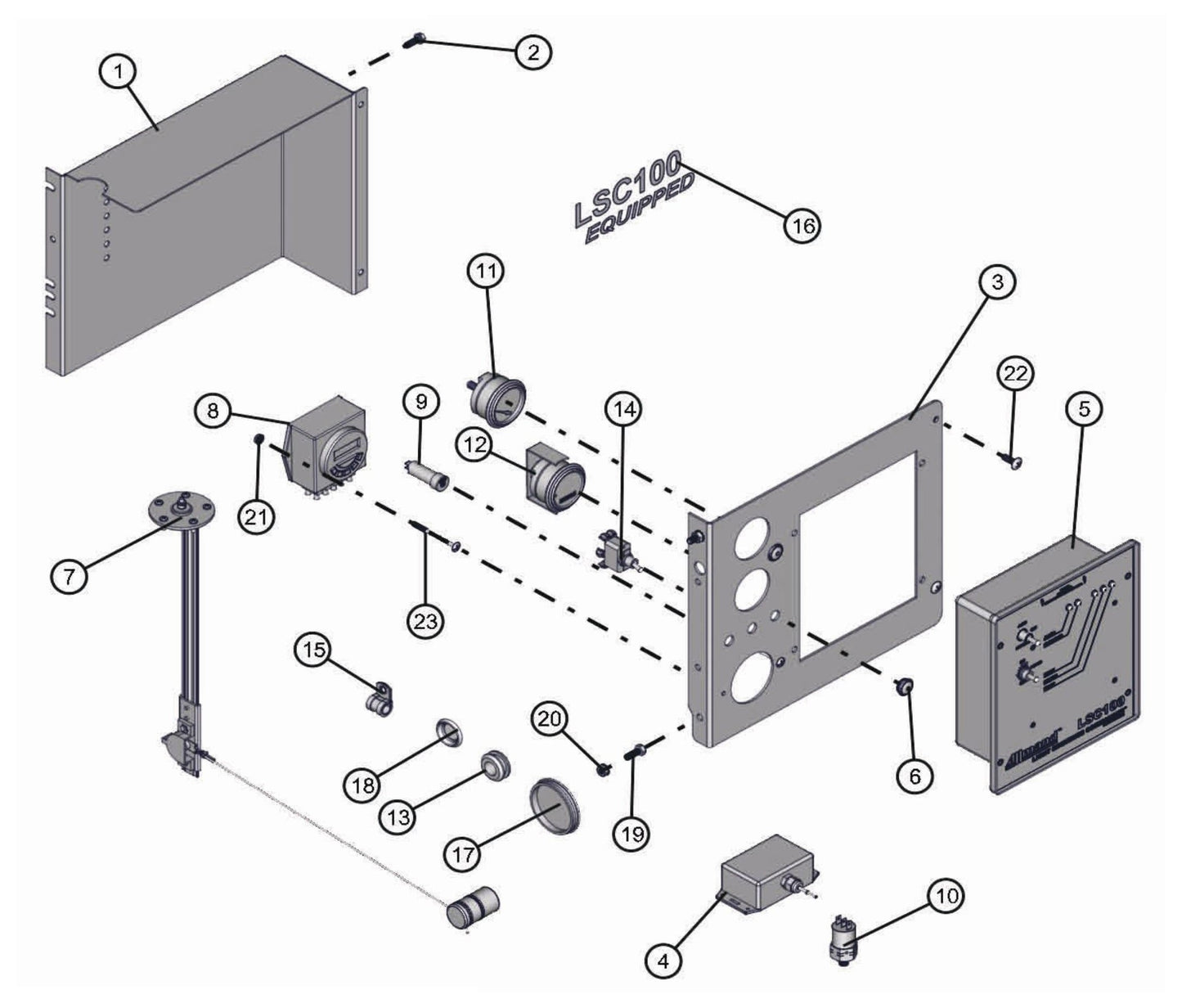 LSC 100 Panel (Option) Assembly Parts for LD-Series 50 & 60Hz Night Light Pro II by Allmand