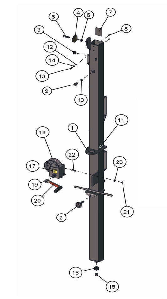 Manual Laydown Tower Section 1 Assembly Parts for LD-Series 50 & 60Hz Night Light Pro II by Allmand