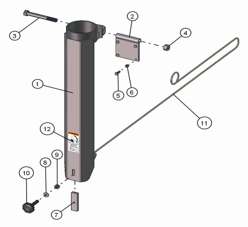 Manual Laydown Tower Pivot Section Assembly Parts for LD-Series 50 & 60Hz Night Light Pro II by Allmand