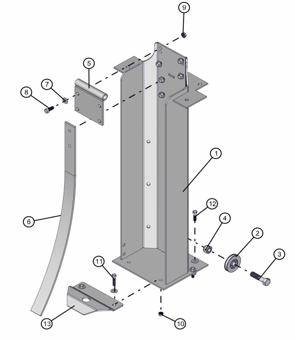 Pedestal Manual Winch Tower (New) Assembly Parts for V-Series 50 & 60Hz Night Light Pro II (0001PRO2V11 TO 0380PRO2V14) by Allmand