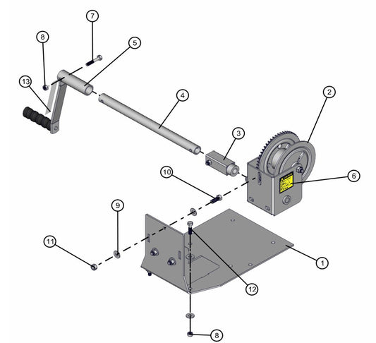 Manual Winch-Non Containment Tray Assembly Parts for V-Series 50 & 60Hz Night Light Pro II (0001PRO2V11 TO 0380PRO2V14) by Allmand