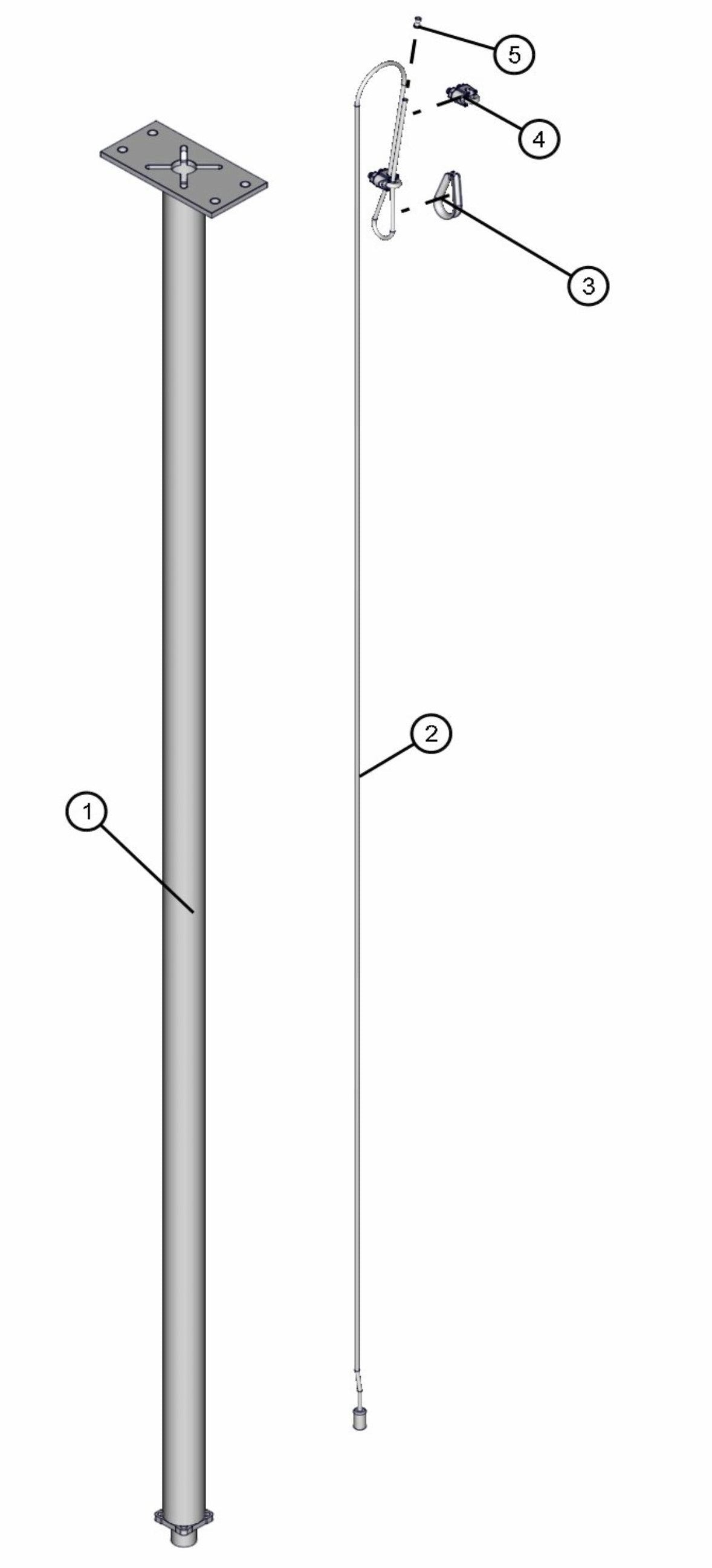 Section 6 Vertical Tower Assembly Parts for V-Series 50 & 60Hz Night Light Pro II (0001PRO2V11 TO 0380PRO2V14) by Allmand