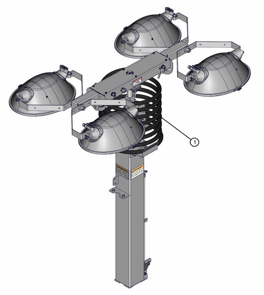 Nycoil Vertical Tower Assembly Parts for V-Series 50 & 60Hz Night Light Pro II (0001PRO2V11 TO 0380PRO2V14) by Allmand
