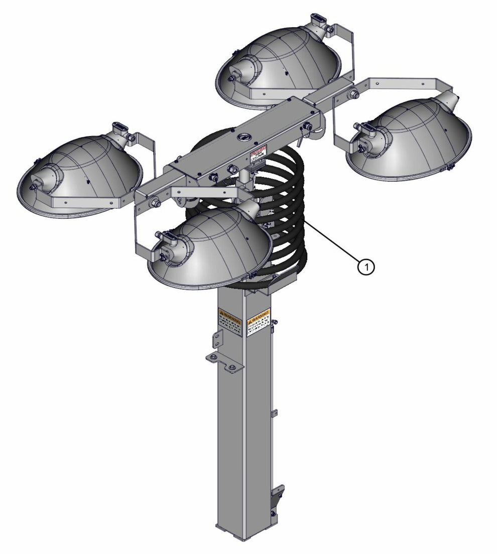 Nycoil Vertical Tower Assembly Parts for V-Series 50 & 60Hz Night Light Pro II (0001PRO2V11 TO 0380PRO2V14) by Allmand