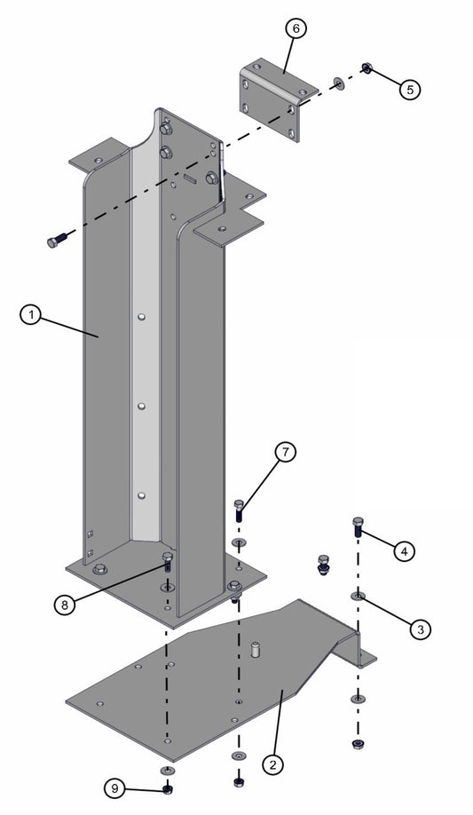 Vertical Tower Pedestal Assembly Parts for V-Series 50 & 60Hz Night Light Pro II (0001PRO2V11 TO 0380PRO2V14) by Allmand