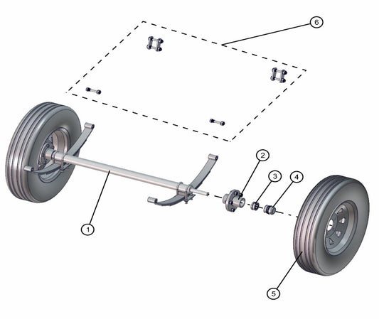 Axle Assembly Parts for V-Series 50 & 60Hz Night Light Pro II (0001PRO2V11 TO 0380PRO2V14) by Allmand
