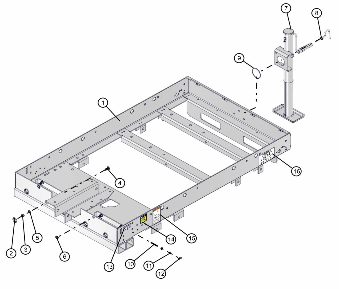 Frame Assembly Parts for V-Series 50 & 60Hz Night Light Pro II (0001PRO2V11 TO 0380PRO2V14) by Allmand