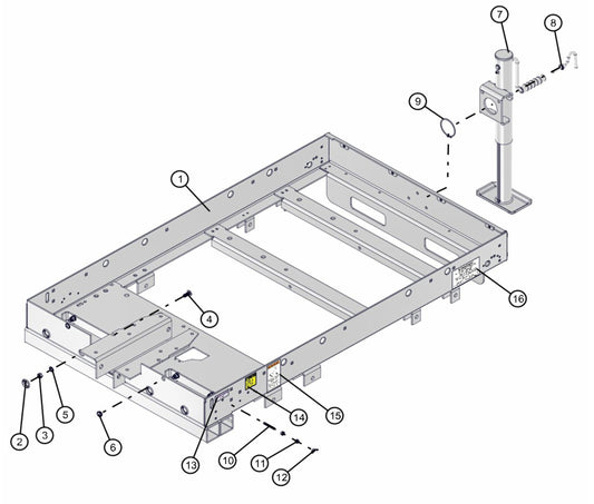 Frame Assembly Parts for V-Series 50 & 60Hz Night Light Pro II (0001PRO2V11 TO 0380PRO2V14) by Allmand