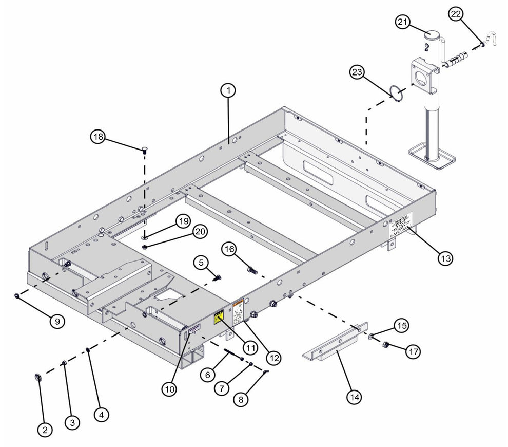 CE Spec Frame Assembly Parts for V-Series 50 & 60Hz Night Light Pro II (0001PRO2V11 TO 0380PRO2V14) by Allmand