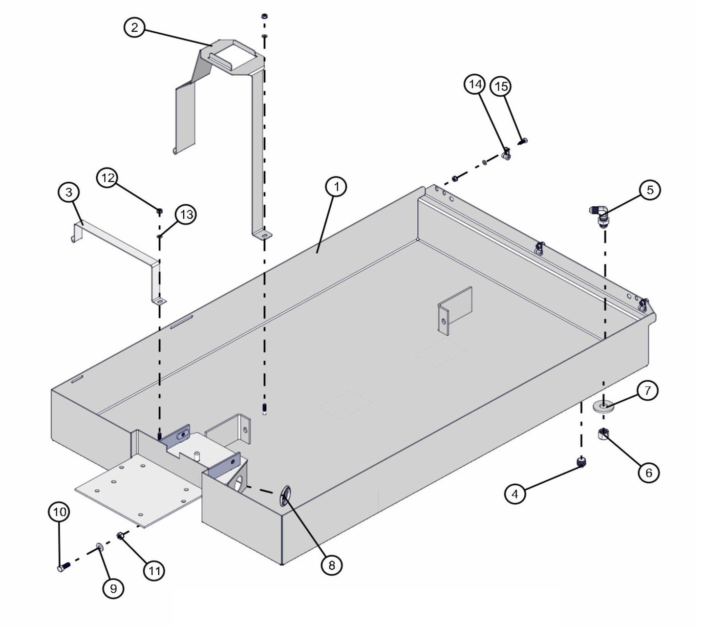 Containment Tray Assembly Parts for V-Series 50 & 60Hz Night Light Pro II (0001PRO2V11 TO 0380PRO2V14) by Allmand
